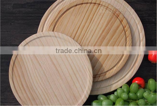 eco-friendly round solid wood cutting board for serving food