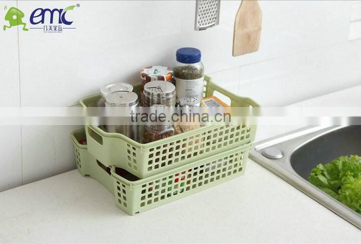 emc creative plastic storage basket, stackable storage basket