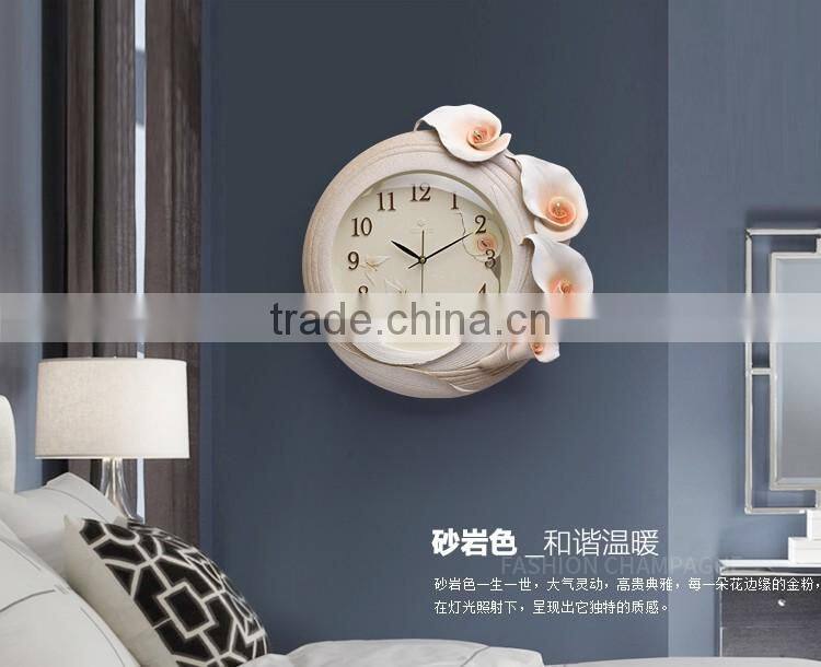 M16A Momoda Living room Creative modern hanging fancy elegant3D flower wall clock Quiet quiet quartz decoration large wall clock