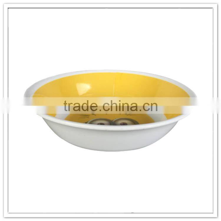 Minions printed melamine congee bowl, children printed gruel bowl for eating