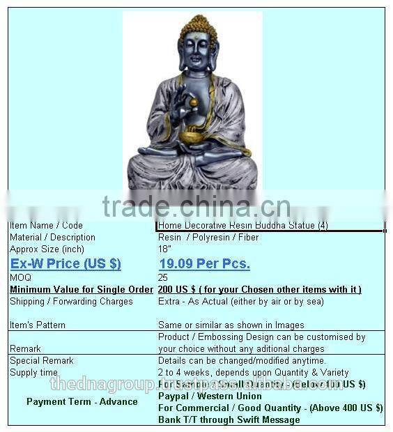 Thai Resting Buddha Polyresine Sculpture