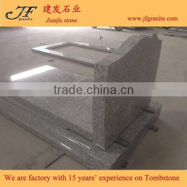 Polished Grey Granite Tombstone And Monument With Classic Design