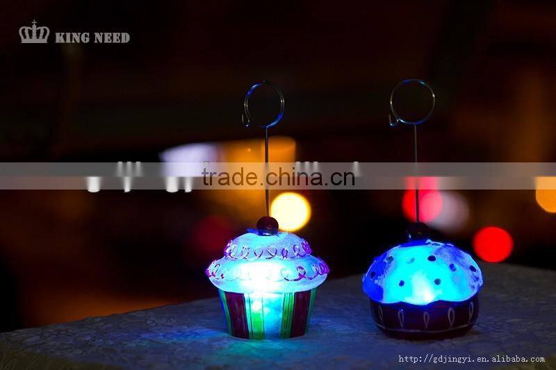 2016 China LED acrylic & plastic card holder sweety cake Office supplies cheap wholesale