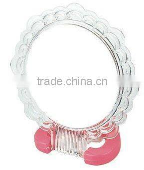 Plastic heart-shaped bottom cheap & table Cosmetic Mirror