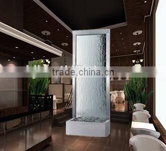 indoor glass mirror waterfall floor standing room divider