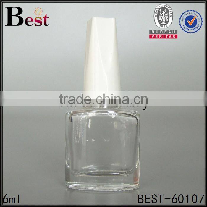 square empty unique polish bottles 6ml nail polish glass bottle