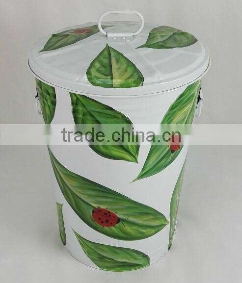 Painting metal colored trash can galvanized colored trash can