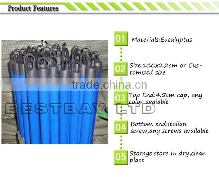 pvc coated wooden stick/plastic broom handle/