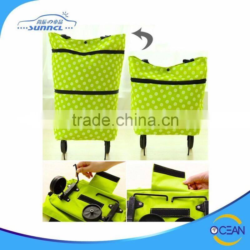 Convenient Easy to Take Foldable Shopping Trolley Bag with Wheels good for Promotion Sale