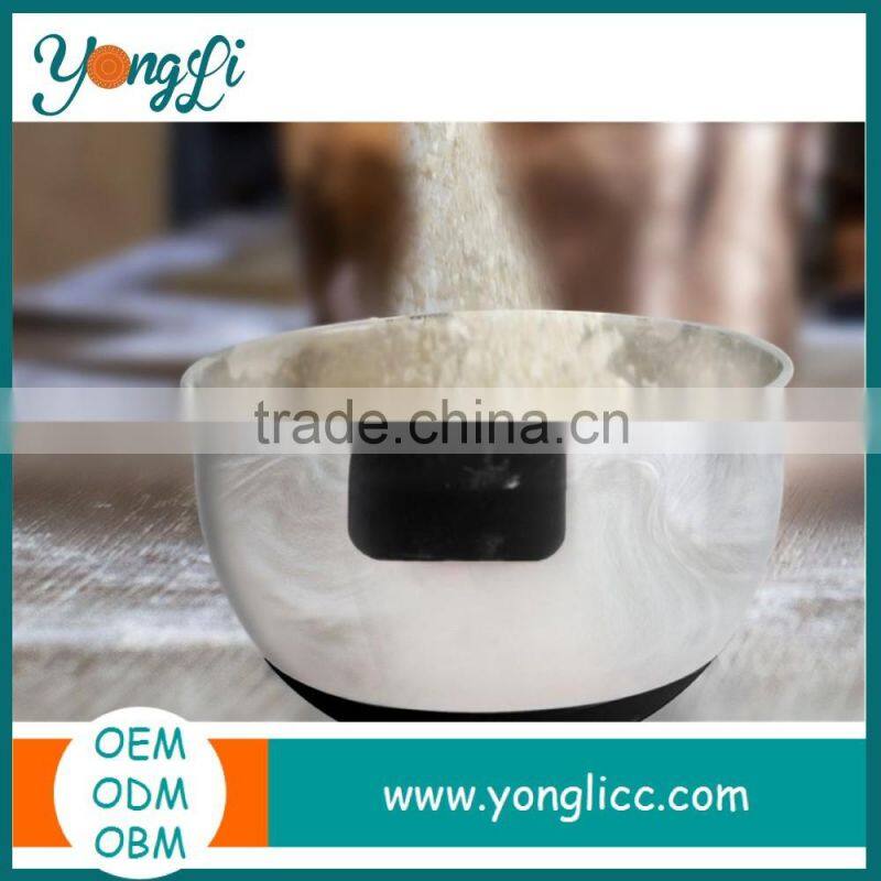 Home Silicone Handles Measuring Bowls 3 Piece Stainless Steel Mixing Bowl Set