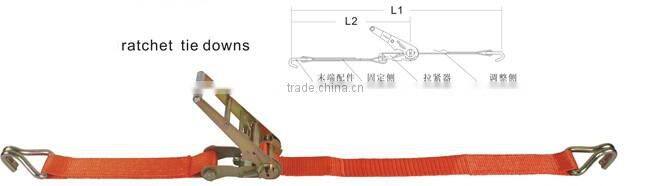 High tensile heavy duty polyester webbing strap with double J hook