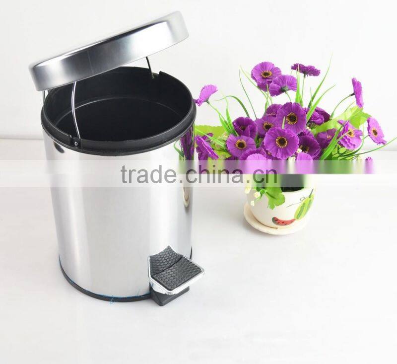 5L hot sale hotel stainless steel garbage can/dustbin /waste bin