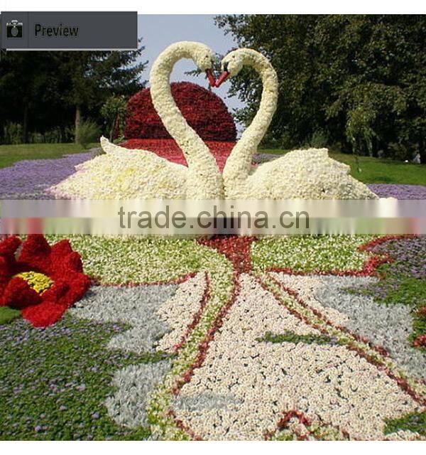Artificial milan grass topiary swan plant statue animal for garden decoration