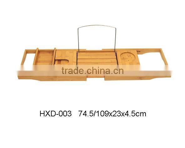 Bamboo Shower Bath Tub Tray Organizer