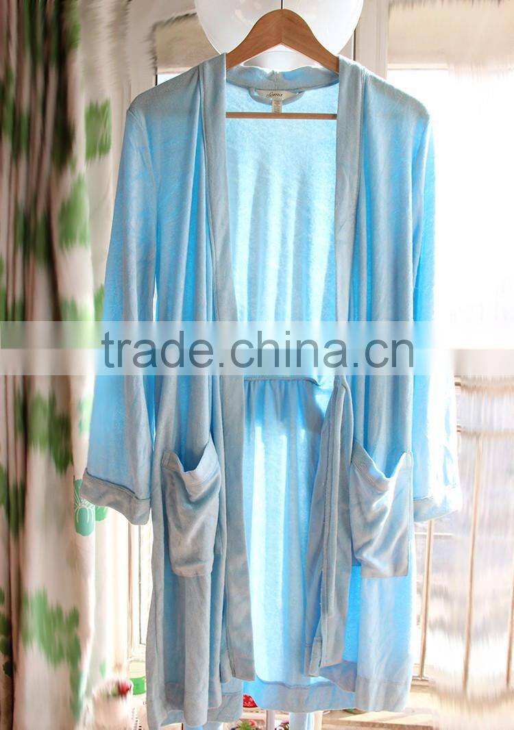 100% bamboo fiber women's bathrobe, terry cloth bathrobe,nightwear gown