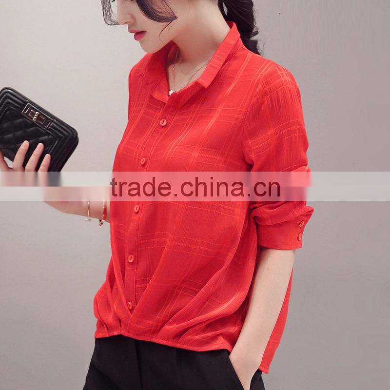 Latest fashion new blouse designs ladies tops 2017 summer shirts for women blouses