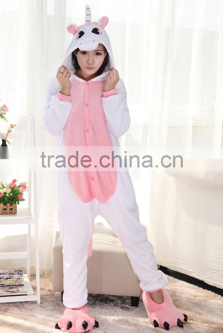 flannel cartoon adult animal jumpsuit animal pajamas jumpsuit unicorn design