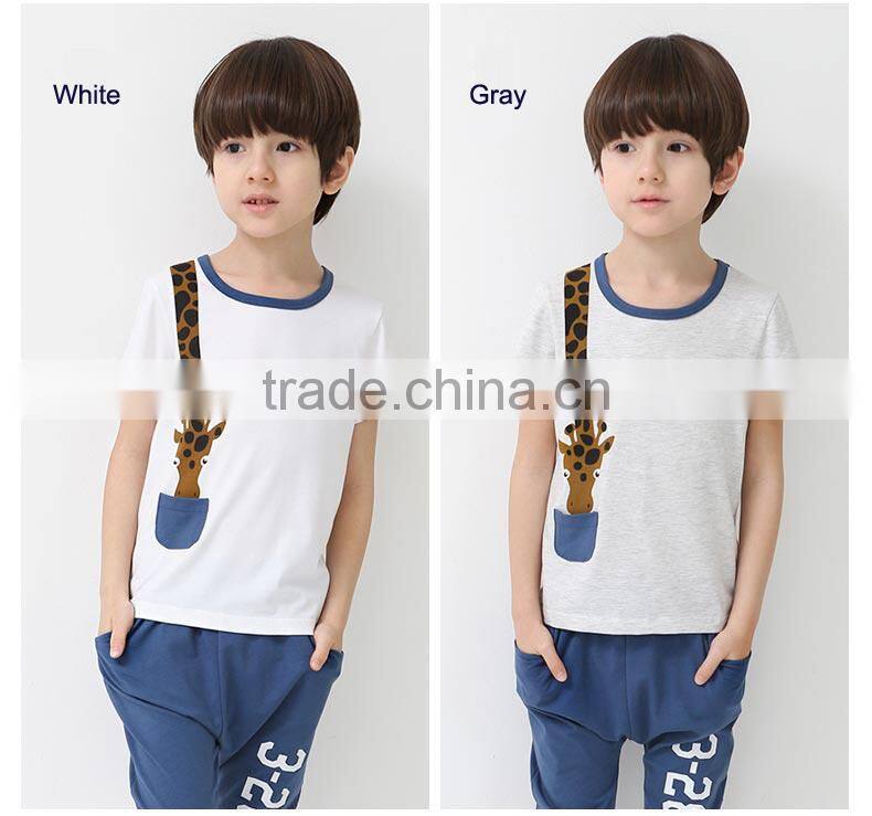 2016 single jersey boy 2 piece pajama set