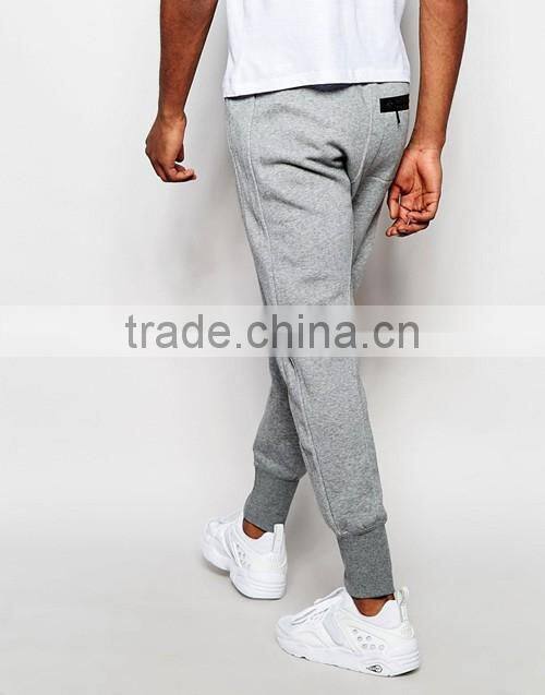 Wholesale mens grey blank slim fit sweat pants, jogger trousers/joggers custom