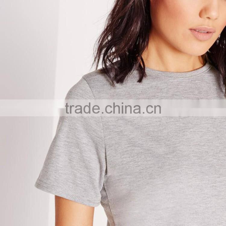 Woman Knit Plain T Shirt Blank Custom Dri Fit import blank t shirts