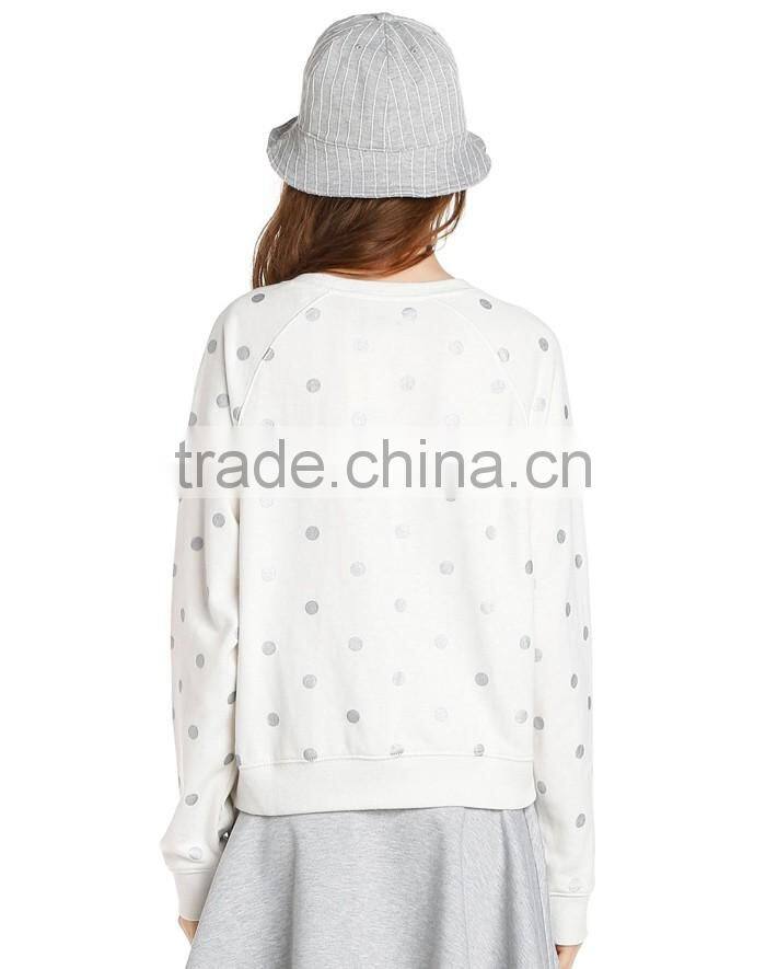 Customize lady outdoor wear fashion design top stitch sweatshirts