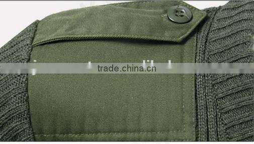 Pure Color Military Sweater plus size mens acrylic sweater designs