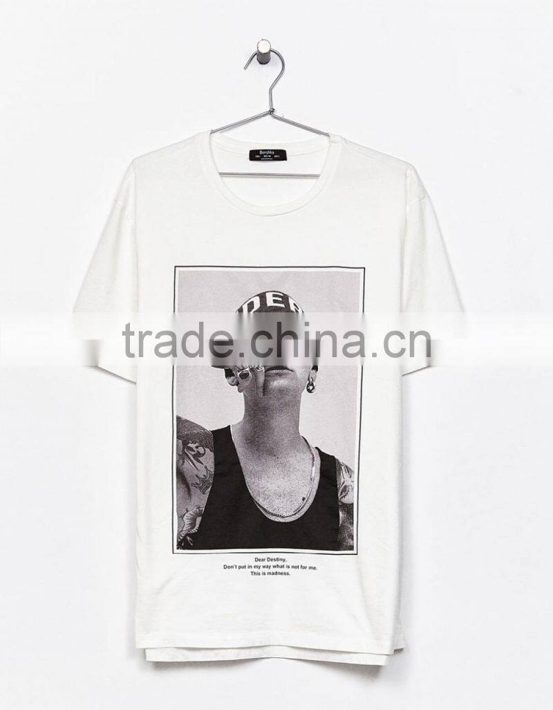 2017 new design mens fashion 100 cotton sports t shirt with printing