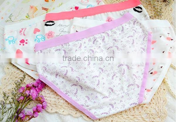 1pc 5 size cheap cotton mid waist breathable and comfortable girl underwear,lady underwear