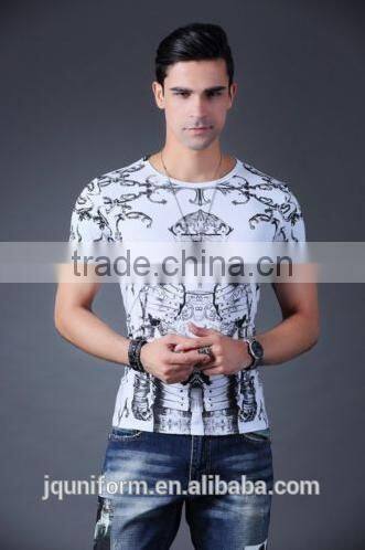 2016 trendy mens cotton t shirt custom fashion t shirt