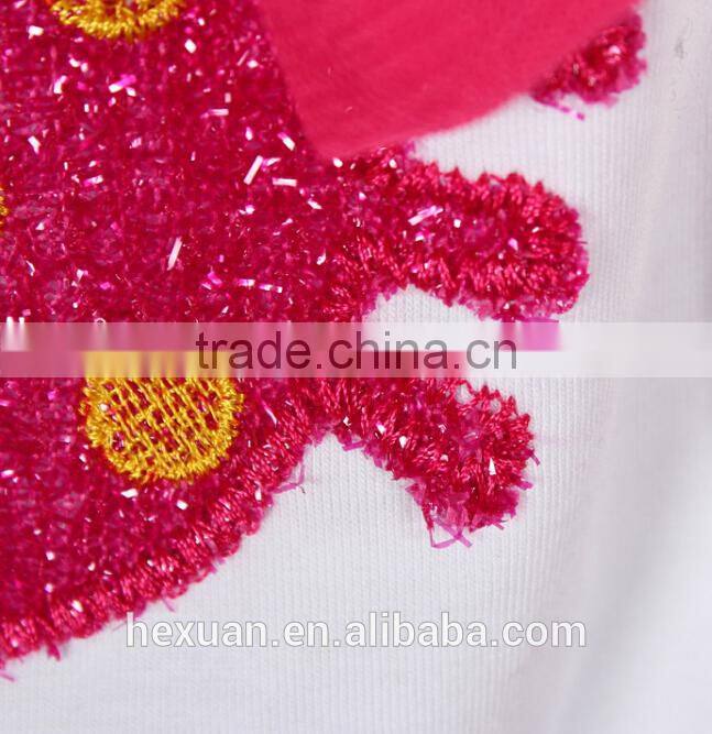 S80005T, baby's girls kids children's suits,Girls clothing sets Lovely Big flower T-shirt + tutu skirt 3D bow skirt