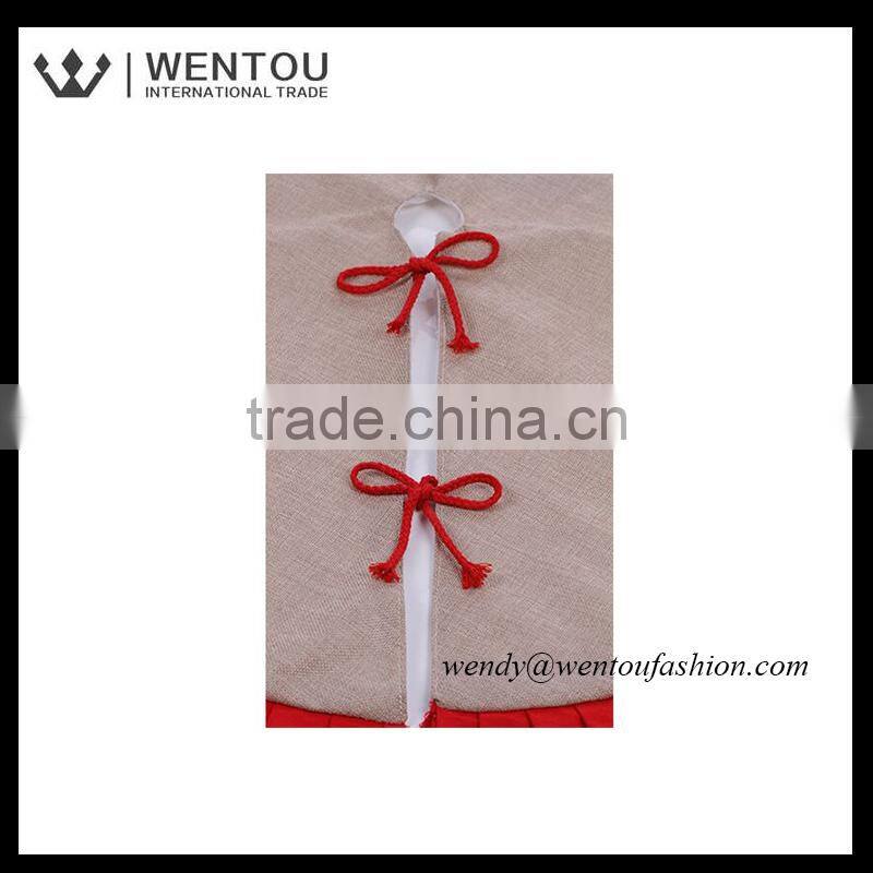 Wholesale red burlap Santa Tree Skirt