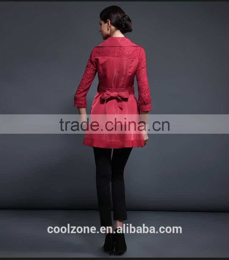 Fashion Style 2016 New Long Sleeve Autumn Lace Outwear Coat For Women