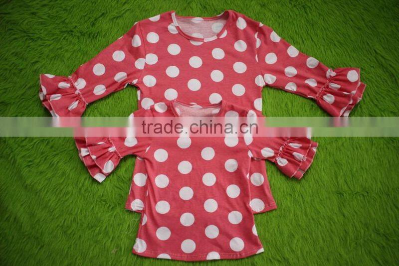 bokun factory custom made women clothing polka dots pattern blouse mom and me summer shirts