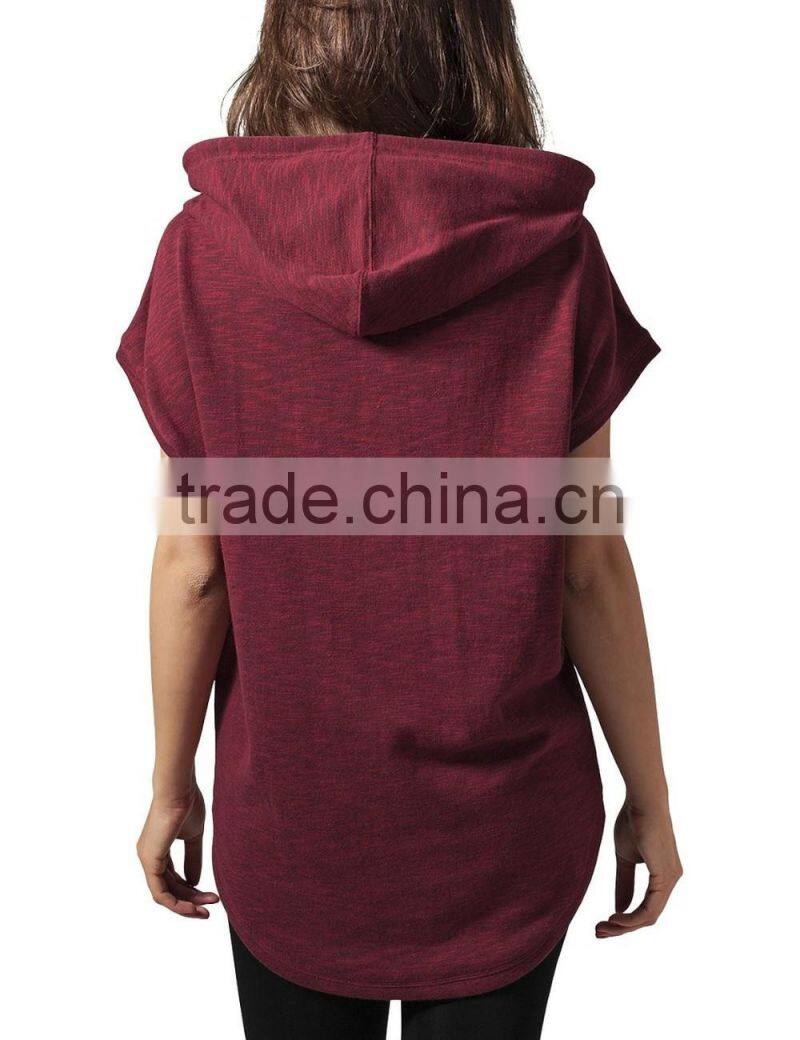 Ladies Melange Sleeveless PulloverTerry Hoody Jumper