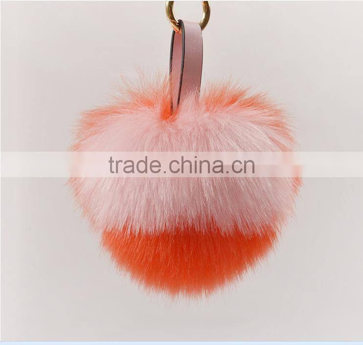 faux rabbit fur peach heart super Meng cell phone bag pendant key ring keychain special