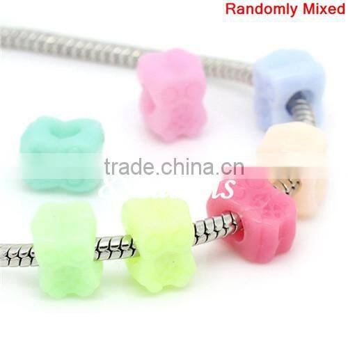 Mixed Color Owl Halloween Ornaments Pastel Acrylic Spacer Beads 11x8mm