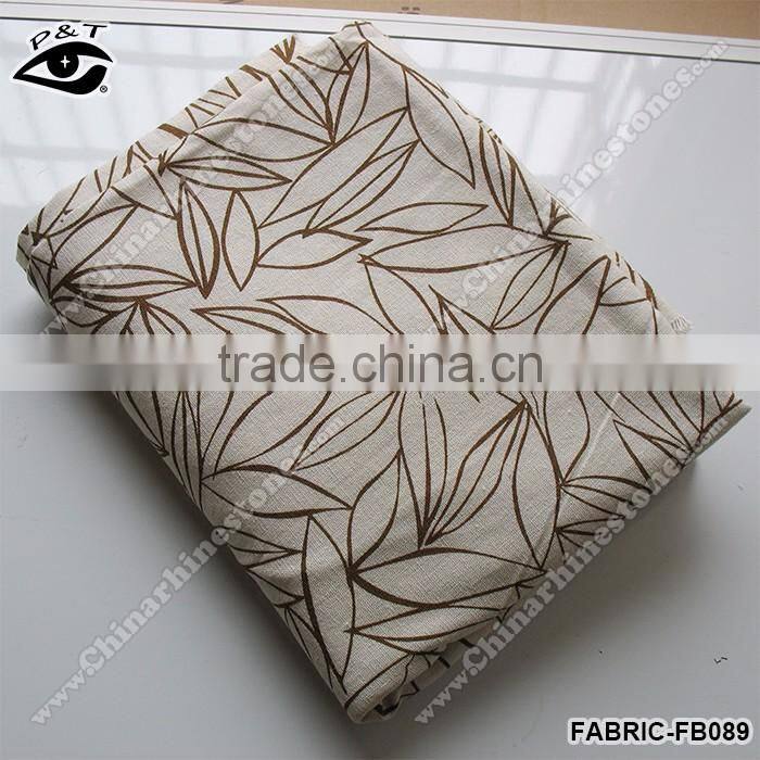Simple Leaf Printed Fabric Linen Fabric