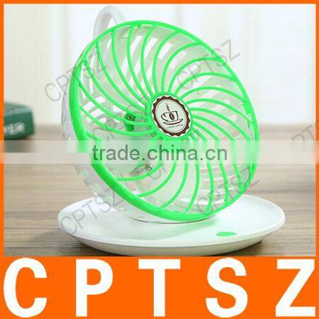 New Arrival Creative Mini USB Coffee Cup Fan Rotatable Hanging Portable Fan Strong Little Fan Drop