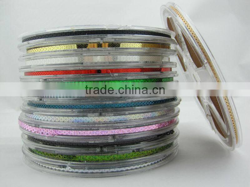 Hot fix Spangle sequins roll back with glue for hot fix sequin motif