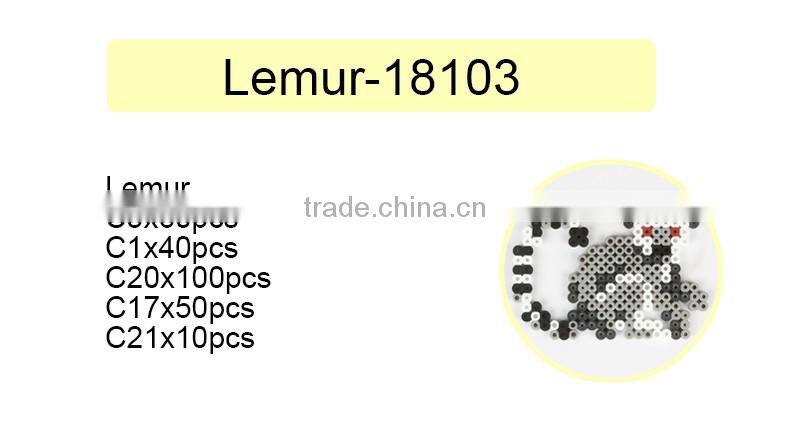 Diyfashion 5mm hama perler fuse beads lemur set with puzzle iron paper and twezzer hama beads toys for kids 18031