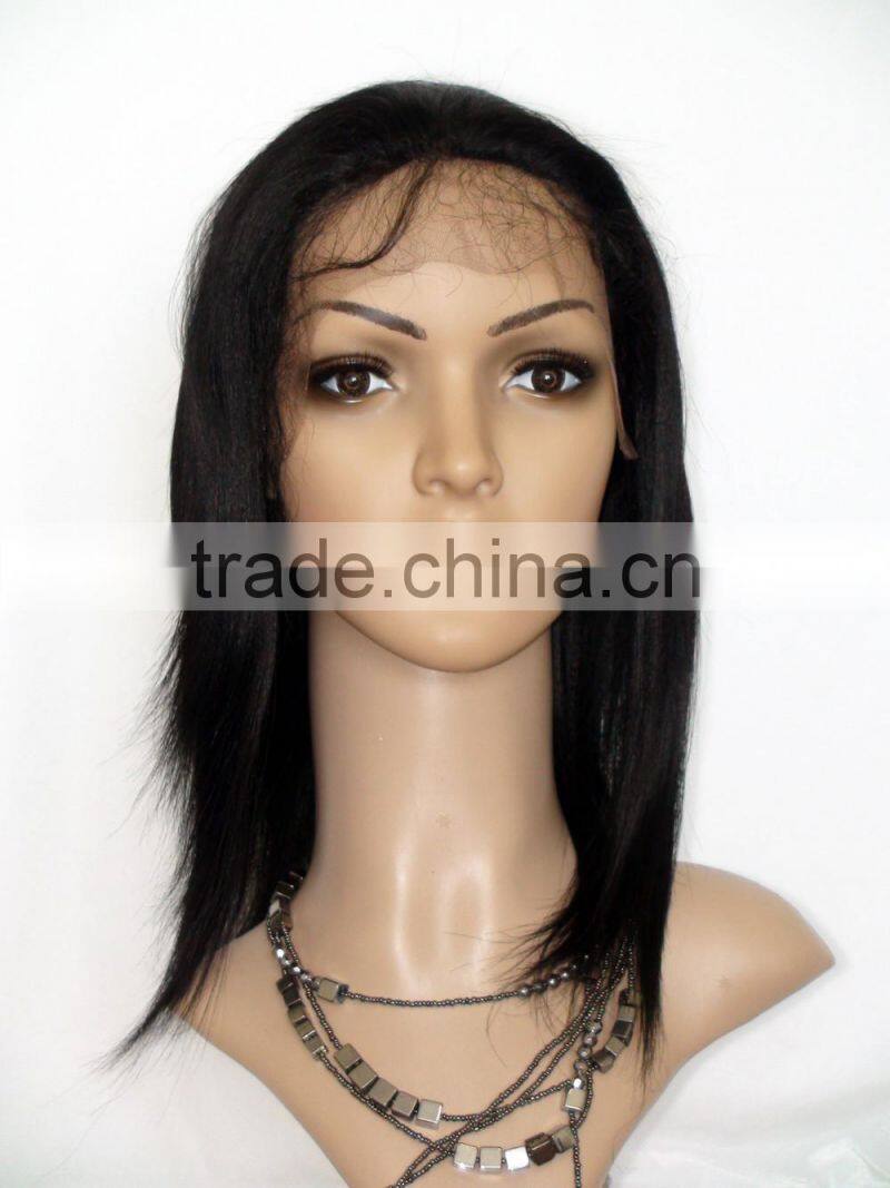 Top Quality yaki Lace front brazilian human hair wig