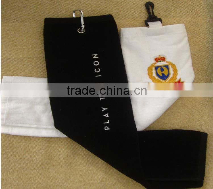 China supplier tri fold towel customized logo