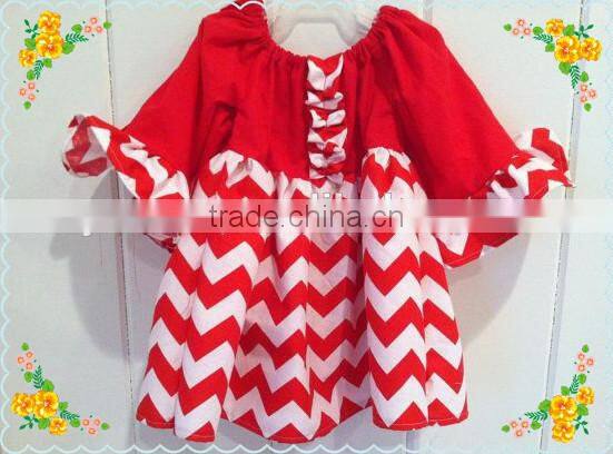 Wholesale Lovely Chevron Knit Cotton Dress For Baby Girls Soft Night Gown Dress Cute Kids Long Sleeve Dresses Toddler Clothing
