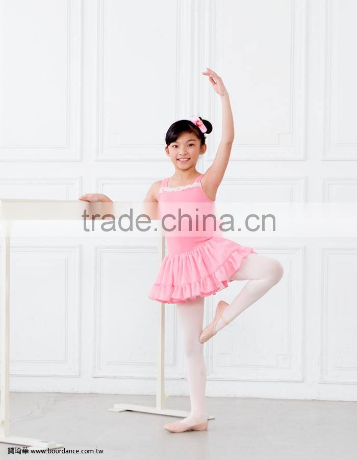 Children ruffle hem ballet tank girl tutu dress