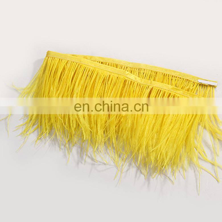 3-4 inch ostrich feather trimmings with satin ribbon