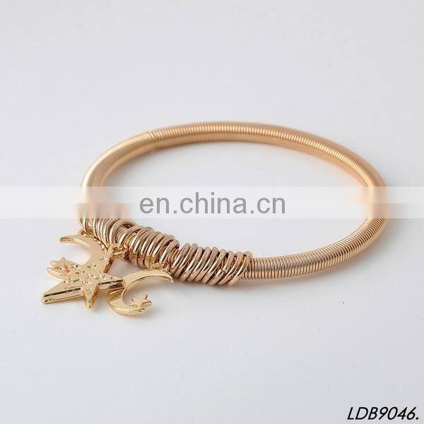 Screw wire cuff bangle bracelets with diamond men bracelets