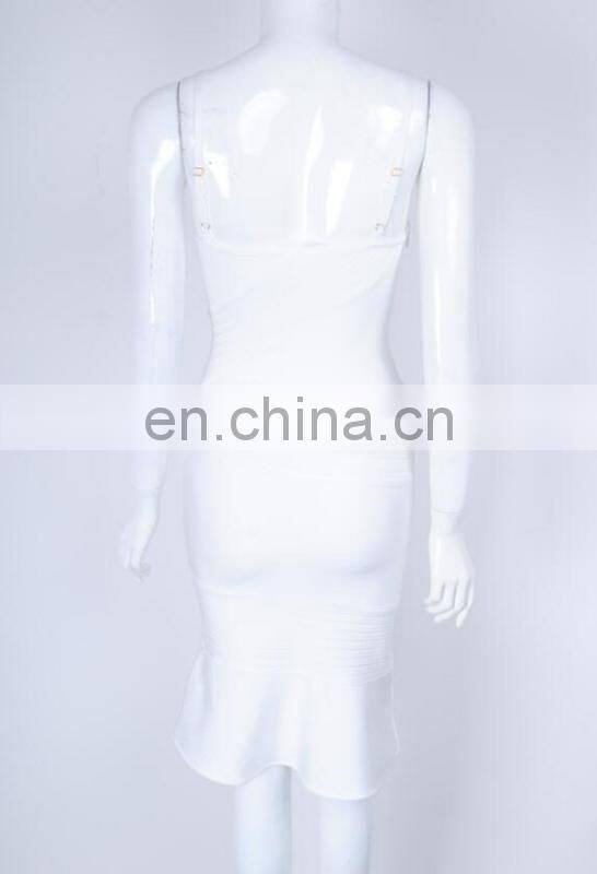 Amigo 2017 new style orange midi sexy mermaid bandage dress fish strap elegant evening dresses for women party wear