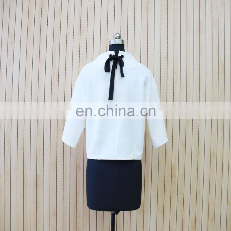 women hot sale turtle neck 3/4 sleeve knit pullover