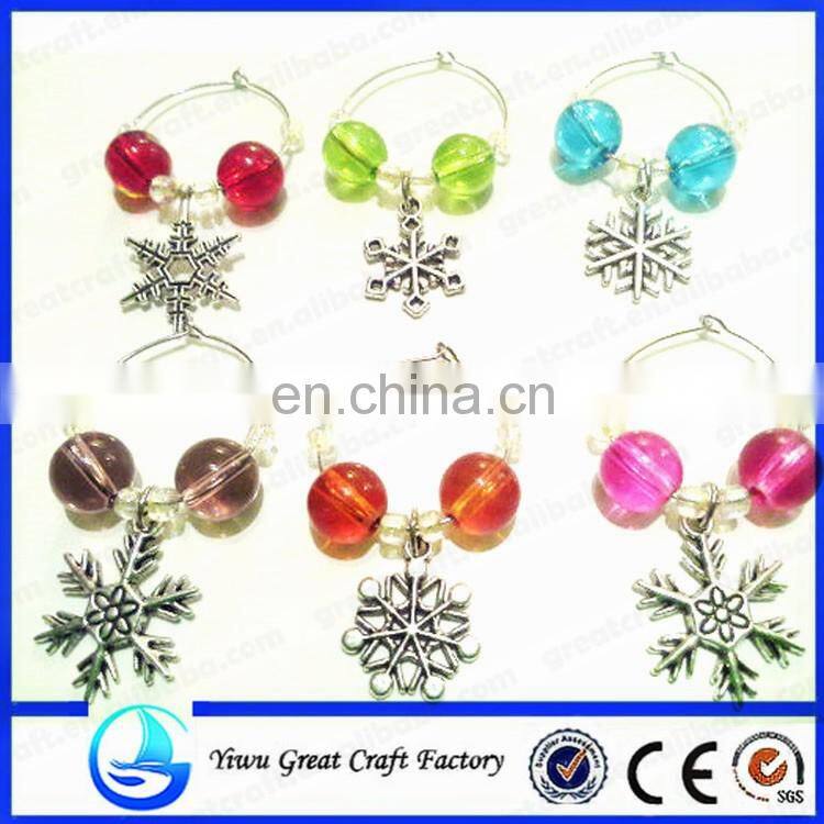 Handmade Wine Glass Charms Table Decorations Christmas Pendants