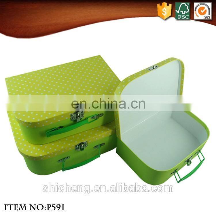 Hot sell E-Co Friendly Small Cardboard Suitcase with Handle